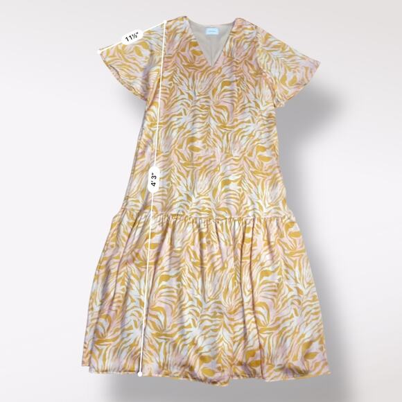 Adrienne Short Sleeve Multicolor Zebra Print Maxi Dress Womens Size M - Picture 3 of 7